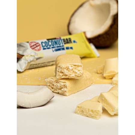 Батончик без сахара POWER PRO Coconut Bar в белом шоколаде 50г