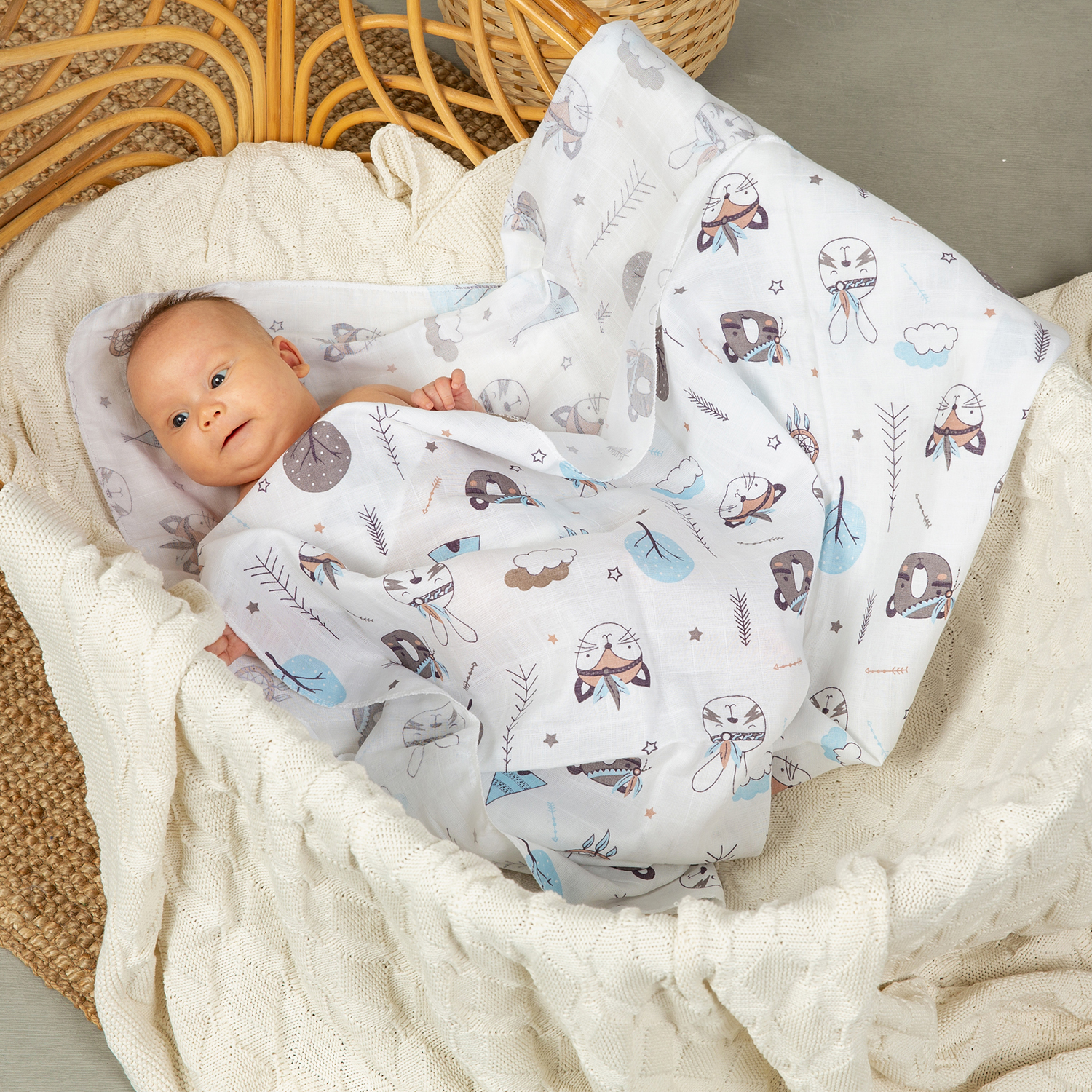 Пелёнка inlovery муслин 130x90 см 2 шт. - фото 21