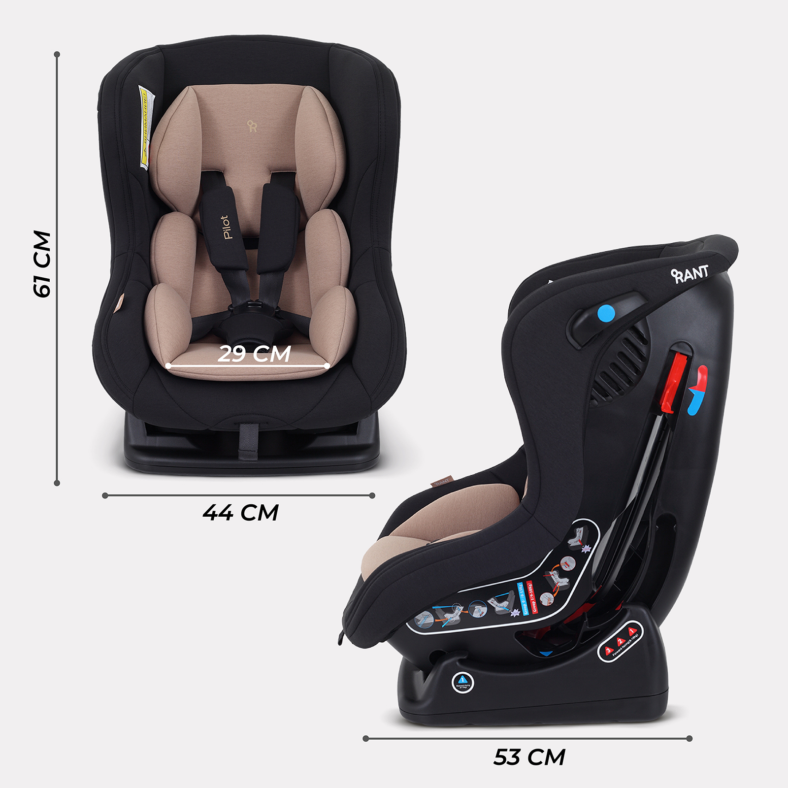 Автокресло Rant LB-777 Pilot 0+/1 (0-18 кг) бежевый - фото 2
