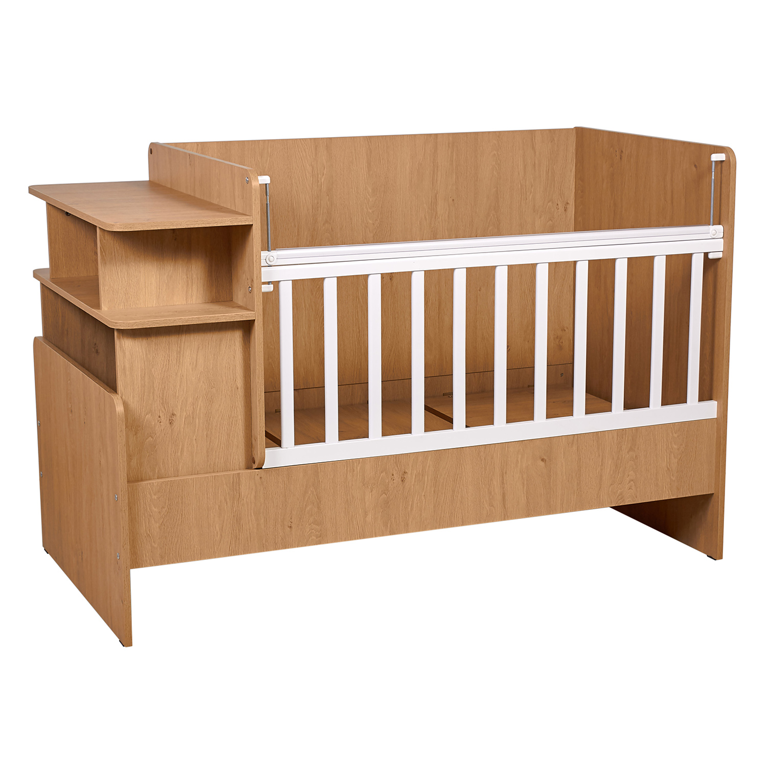 Детская кроватка Polini kids Ameli прямоугольная, без маятника (белый, дуб сонома) - фото 35