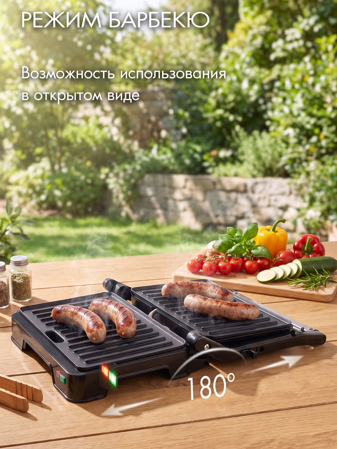 Электрический пресс гриль ENDEVER Grillmaster-118 1500 Вт 220°C антипригарный серебристо-черный - фото 3