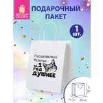 Пакет подарочный Золотая сказка большой крафтовый на день рождения