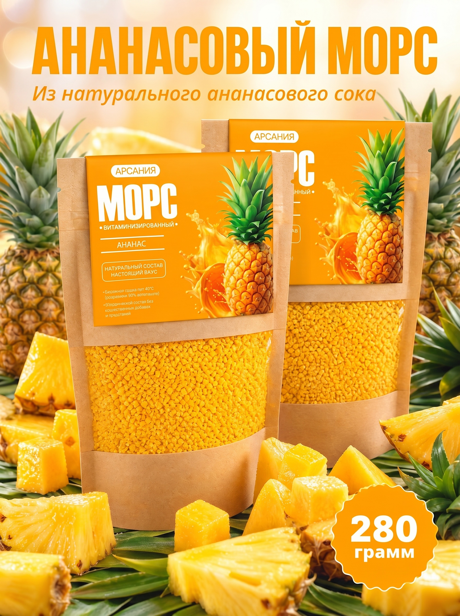 Морс «Ананас» АРСАНИЯ основа для напитка 280 гр. - фото 1