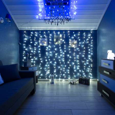 Светодиодная гирлянда NEON-NIGHT Дождь-занавес 2х3 м 8 режимов белое свечение