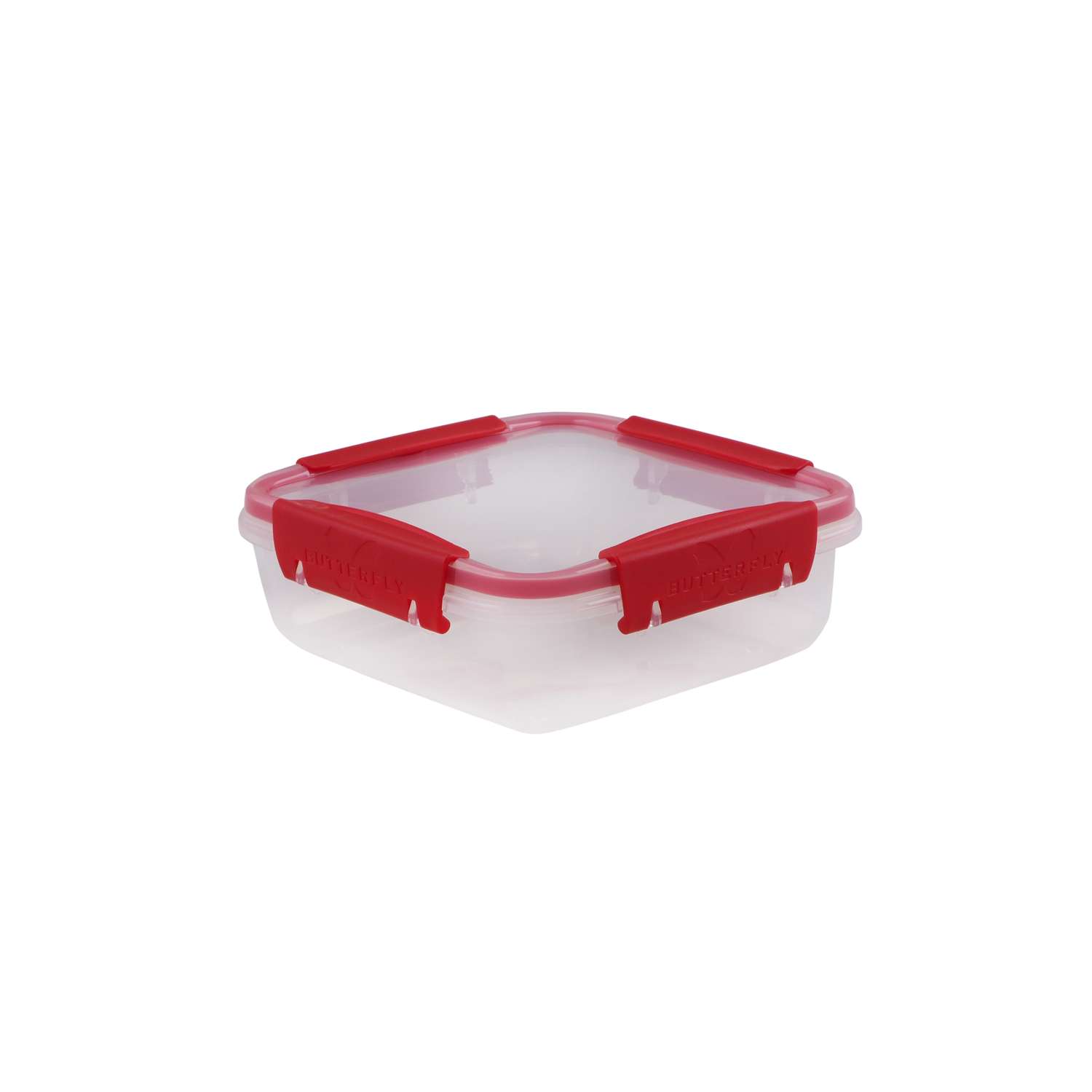 Контейнер герметичный квадратный Полимербыт Butterfly Bright 0.8л красный - фото 1