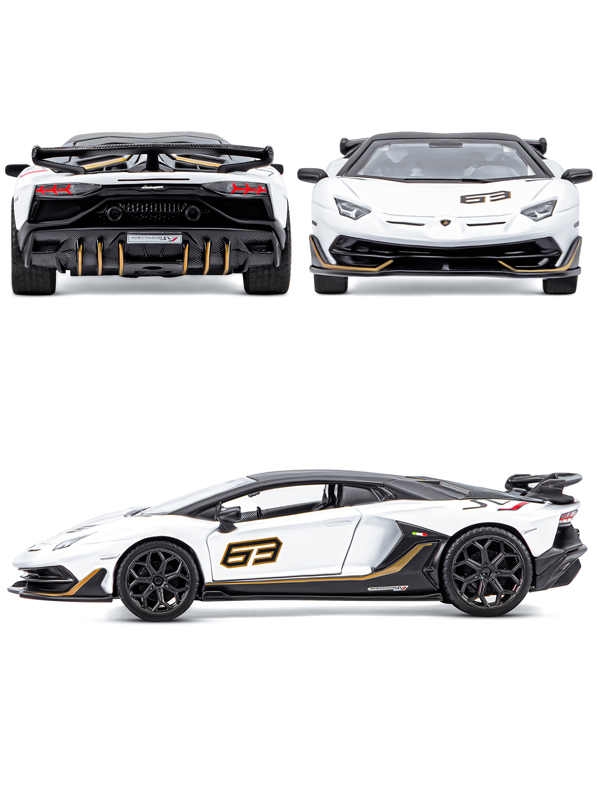 Автомобиль АВТОпанорама Lamborghini Aventador SVJ 1:32 JB1251401 - фото 6