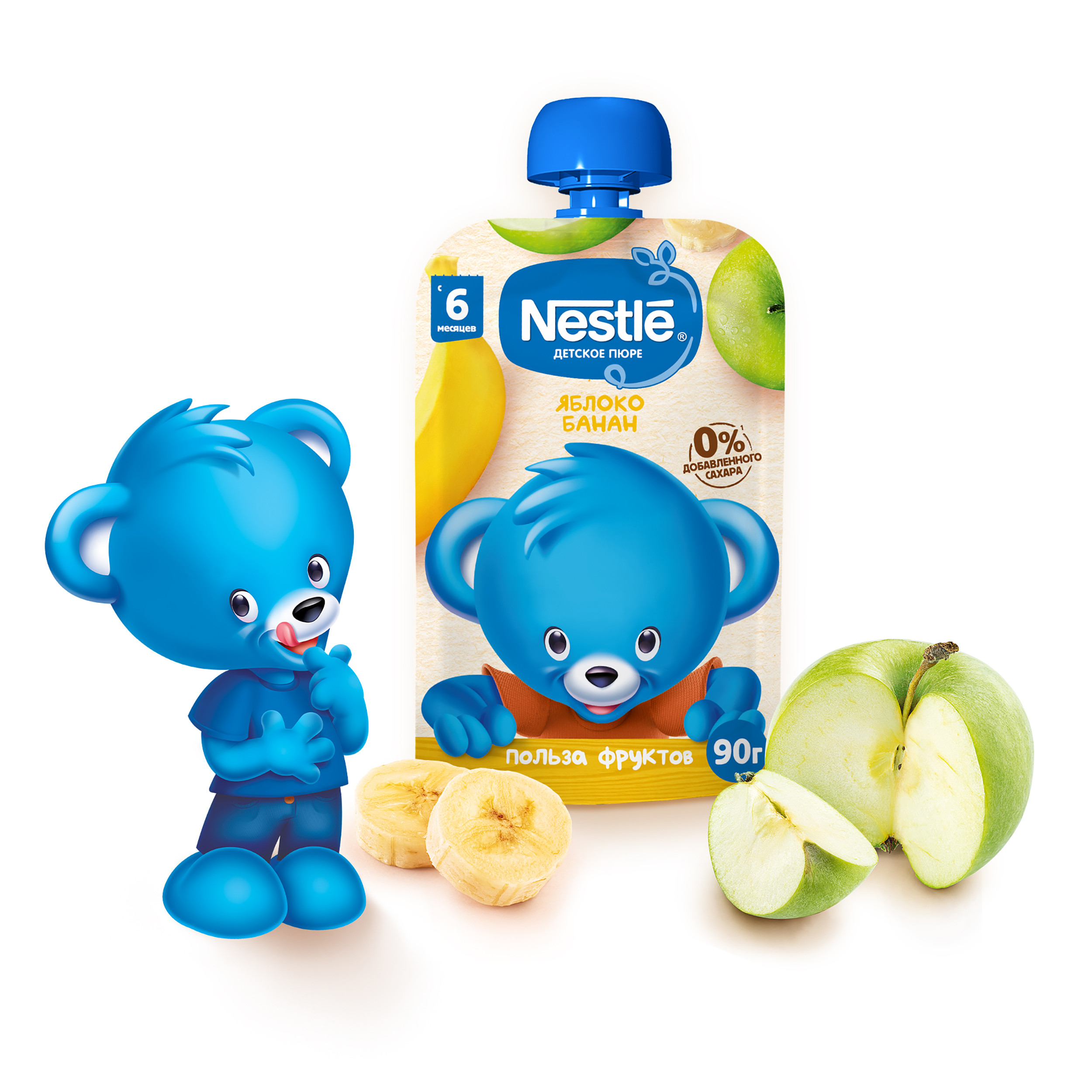Пюре Nestle Яблоко-банан с 6 мес 90 г - фото 4