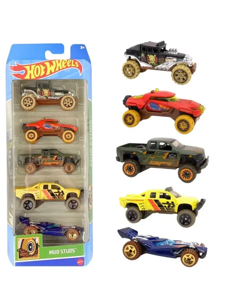 Автомобиль Hot Wheels Mud Studs 5шт 1:64 HTV40 - фото 1