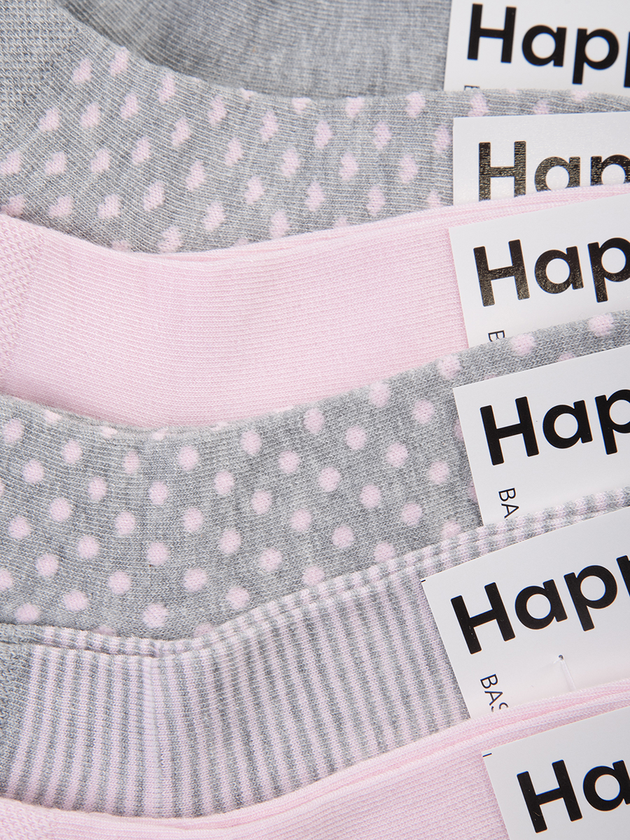 Носки 6 пар HappyFox HFET2001NBрозовый.серый - фото 3