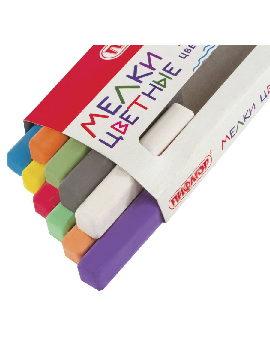 Мел сухой Пифагор 10 шт. - фото 8