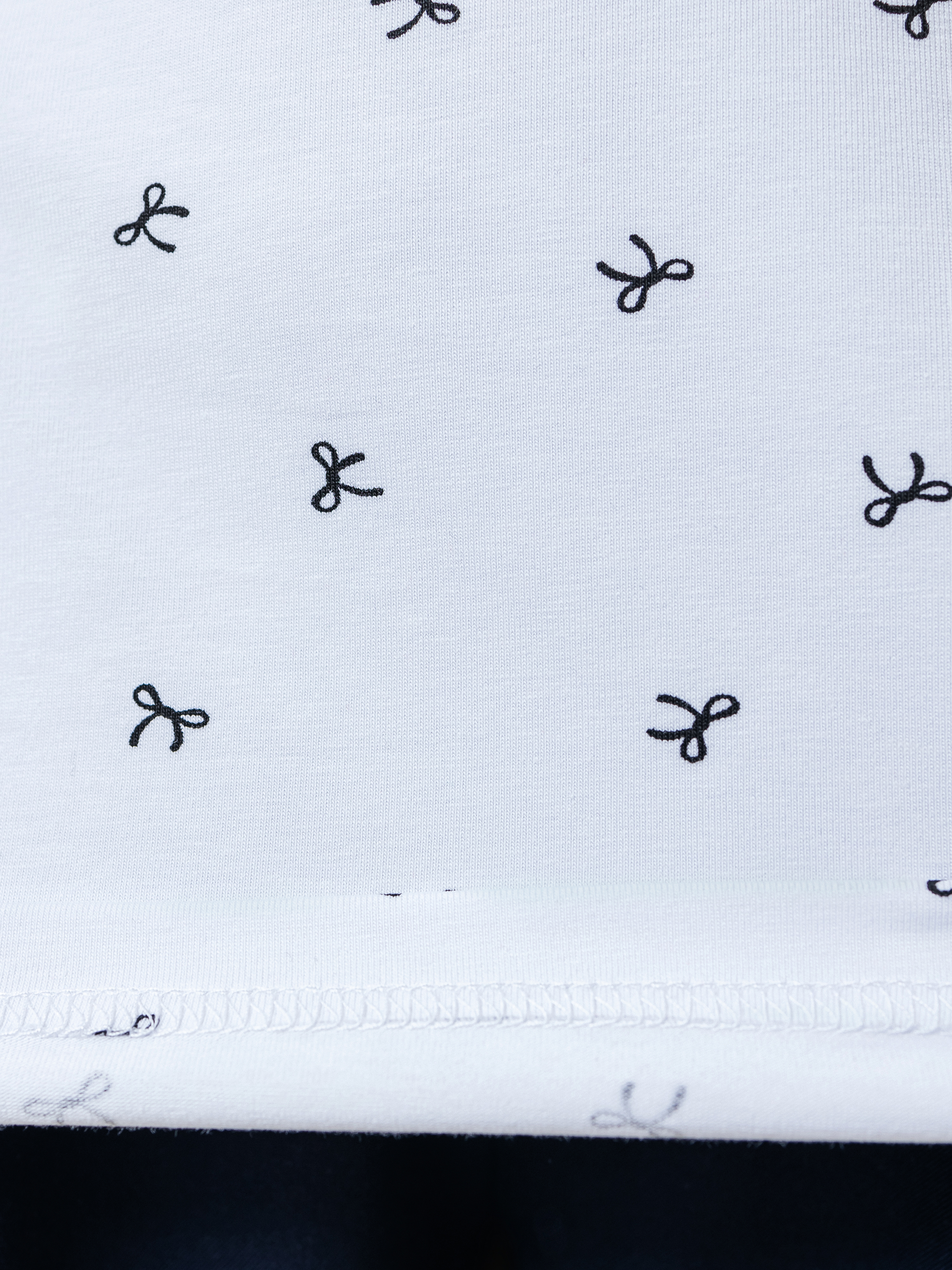 Лонгслив Селтекс Ю_ДК68 белый/бантик мини черный - фото 5