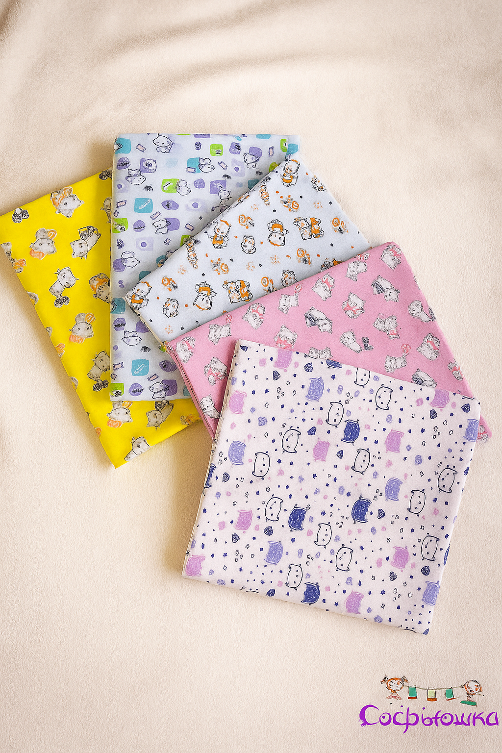 Пелёнка Софьюшка трикотаж 100х100 см 5 шт. - фото 1