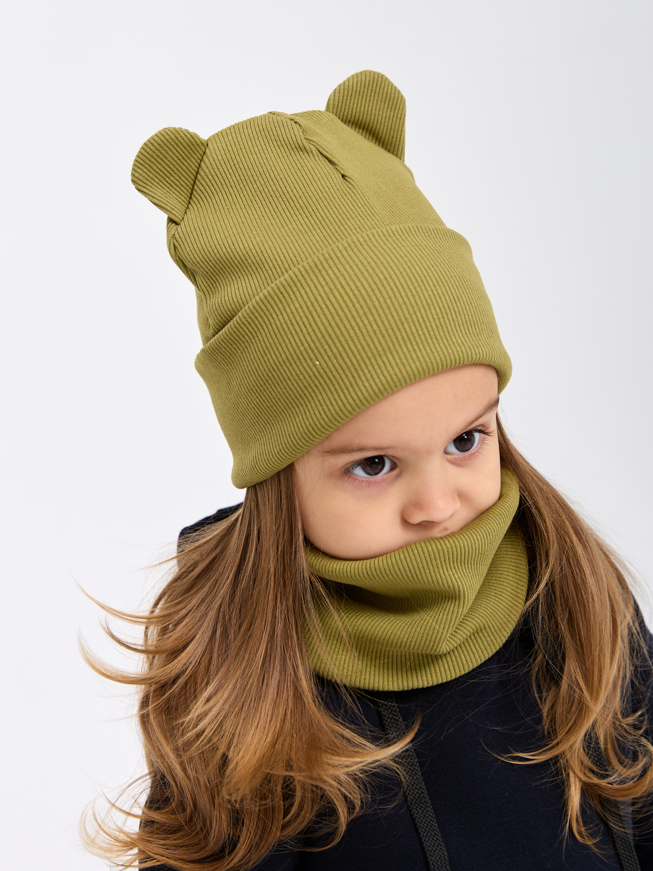 Шапка и снуд Лапушка 0257 хаки р.40-44 - фото 7