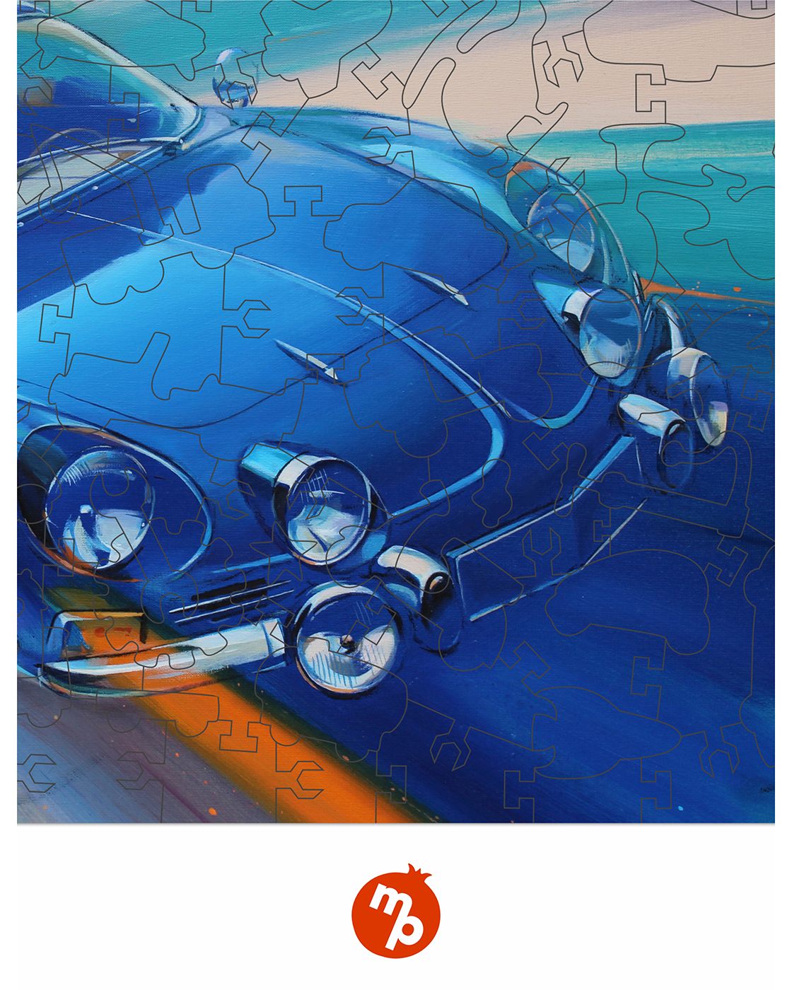 Пазл 1TOY Автомобиль ретро синий деревянный - фото 9