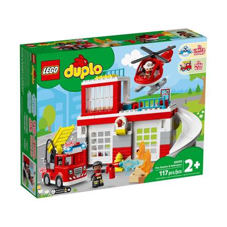 Конструктор LEGO DUPLO Пожарная часть и вертолёт блочный