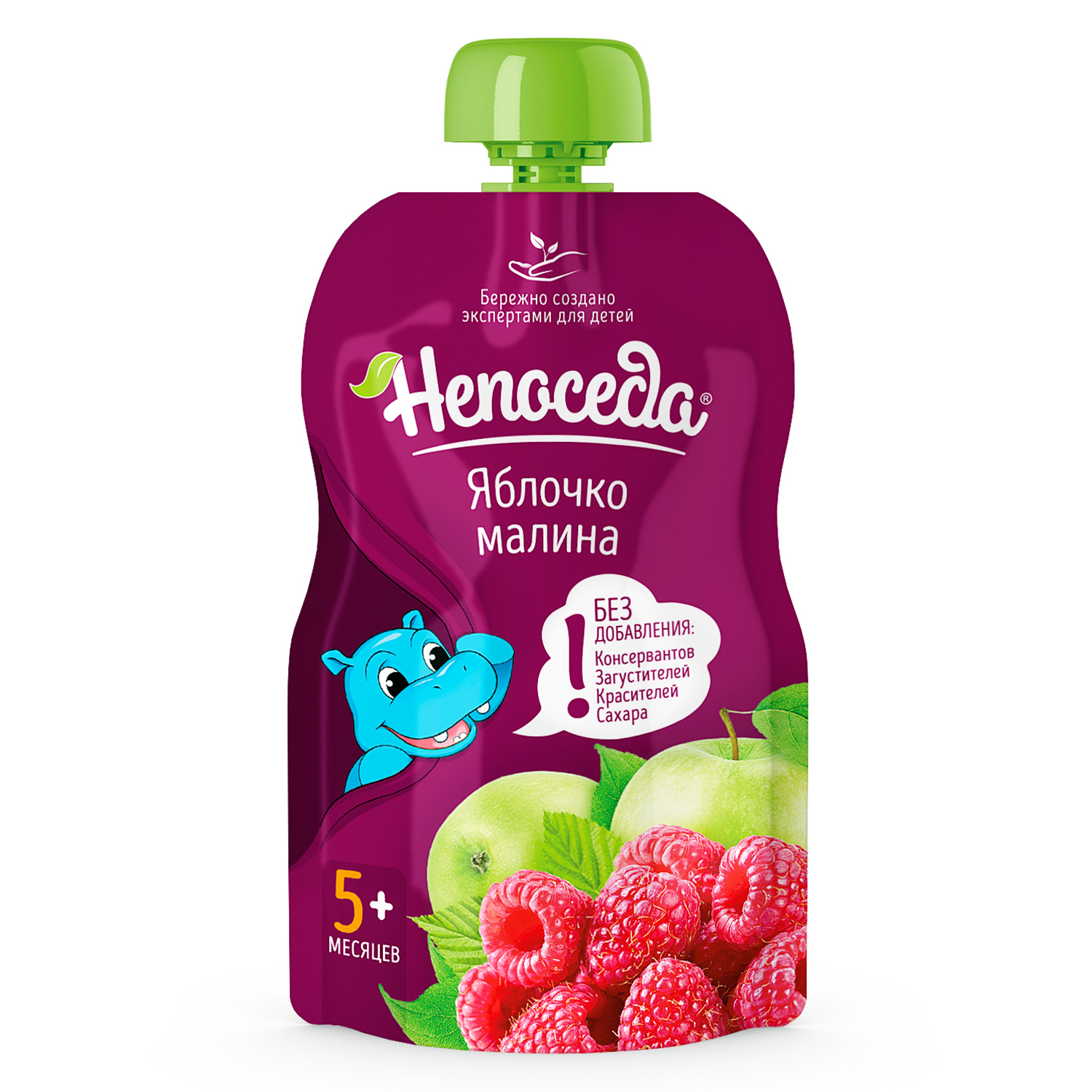 Пюре Непоседа Яблоко и малина с 5 мес 90 г - фото 1