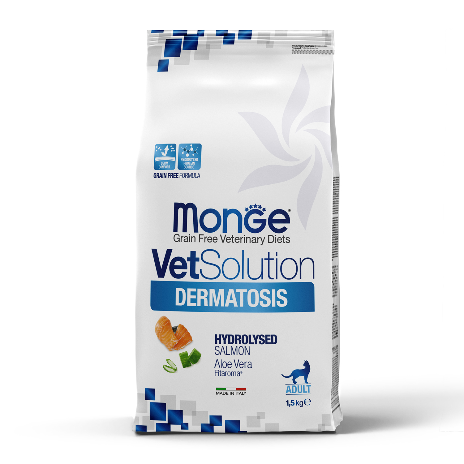 Корм для кошек диетический MONGE VetSolution CatDermatosis Дерматозис при заболеваниях кожи 1.5кг - фото 5