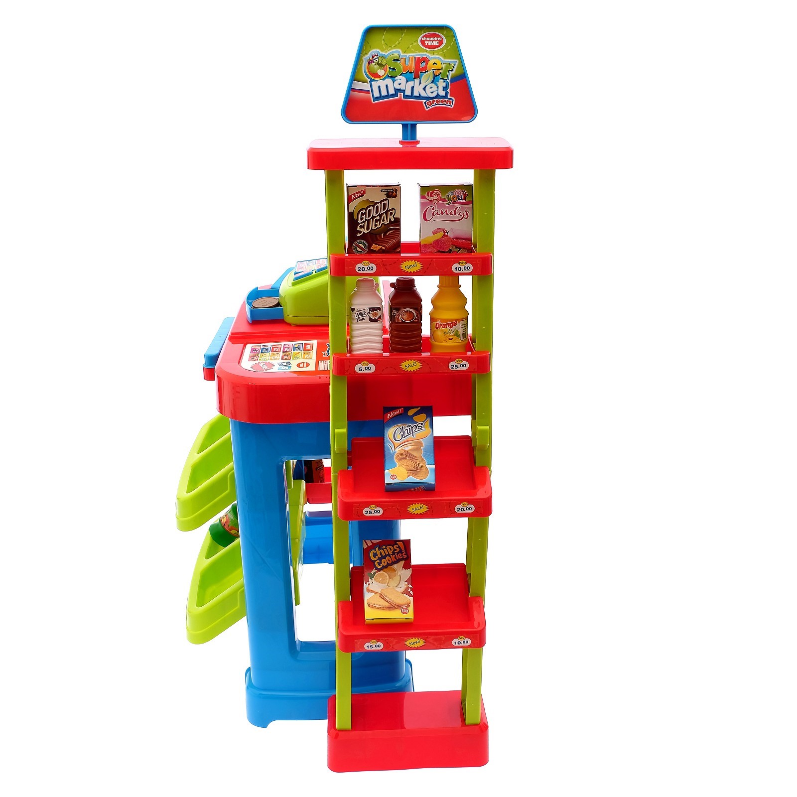Игровой набор Sima-Land тележки и корзинки, касса, продукты, прилавок - фото 5