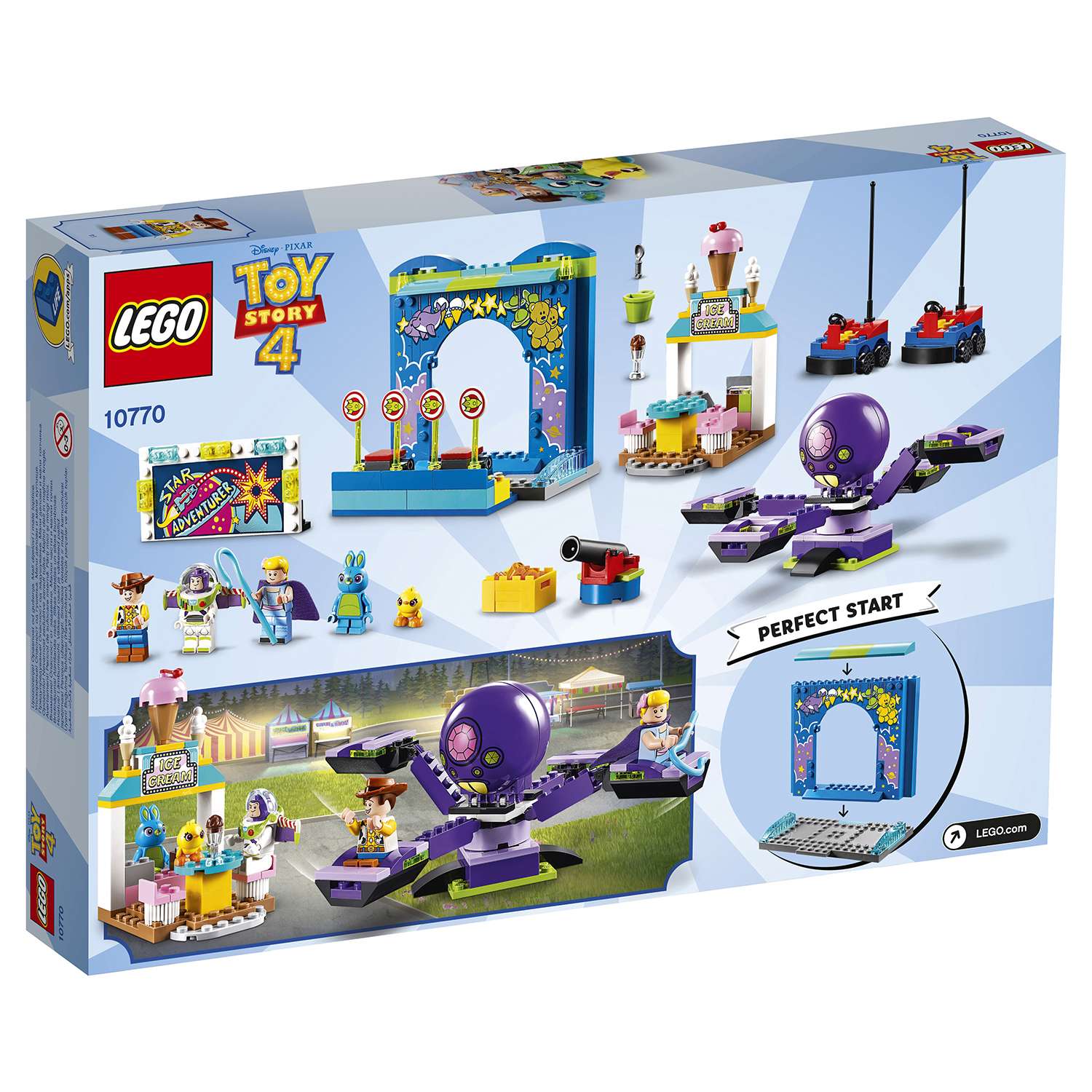 Конструктор LEGO 4+ Парк аттракционов Базза и Вуди блочный - фото 3