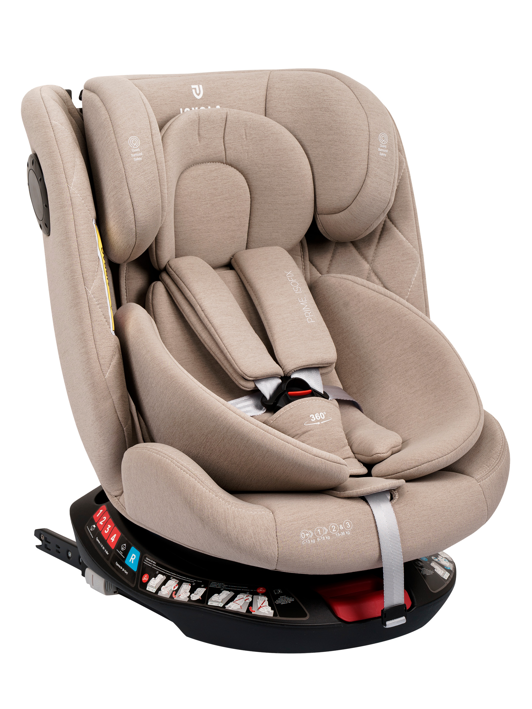 Автокресло JOVOLA Prime Isofix бежевый Isofix 0+/1/2/3 (0-36 кг) - фото 12