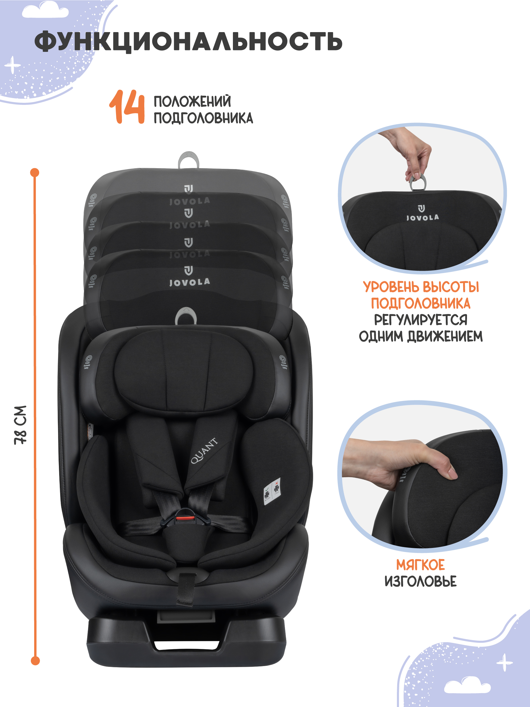 Автокресло JOVOLA Quant черный 0+/1/2/3 (0-36 кг) - фото 7