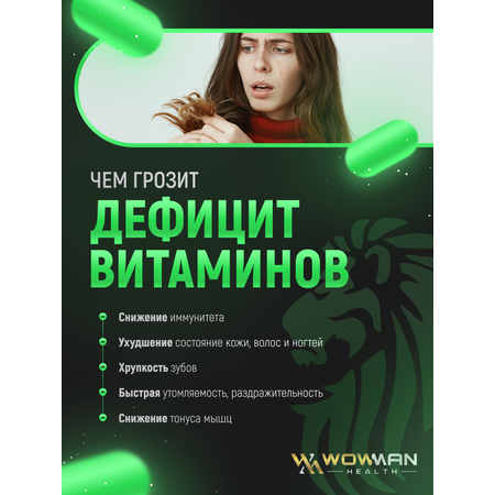 Витамины для волос и ногтей WowMan для женщин и мужчин