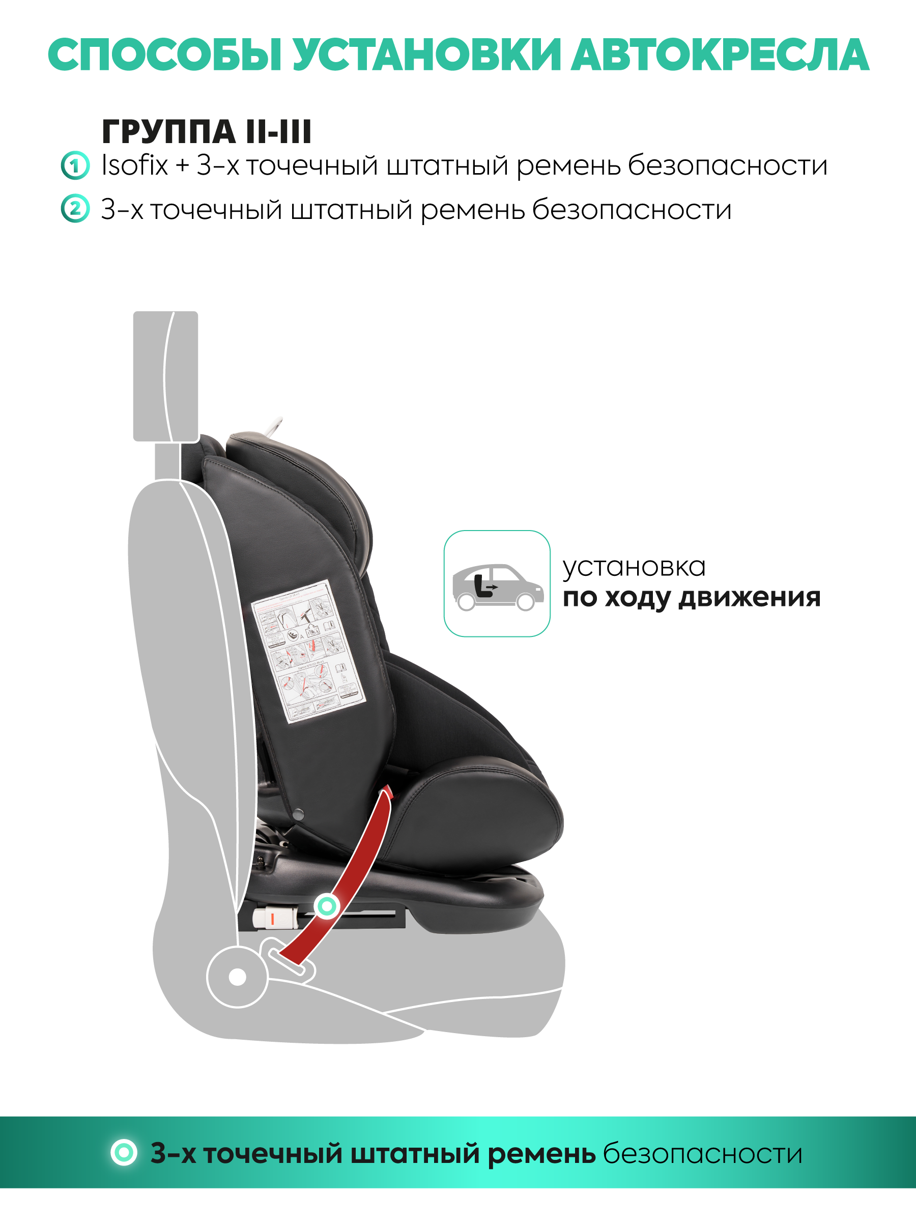 Автокресло Indigo Jovola Fuller, черн.-чер. кожа Isofix 0+/1/2/3 (0-36 кг) черный - фото 7