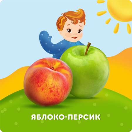 Сок Агуша яблоко-персик с мякотью 200мл с 5месяцев