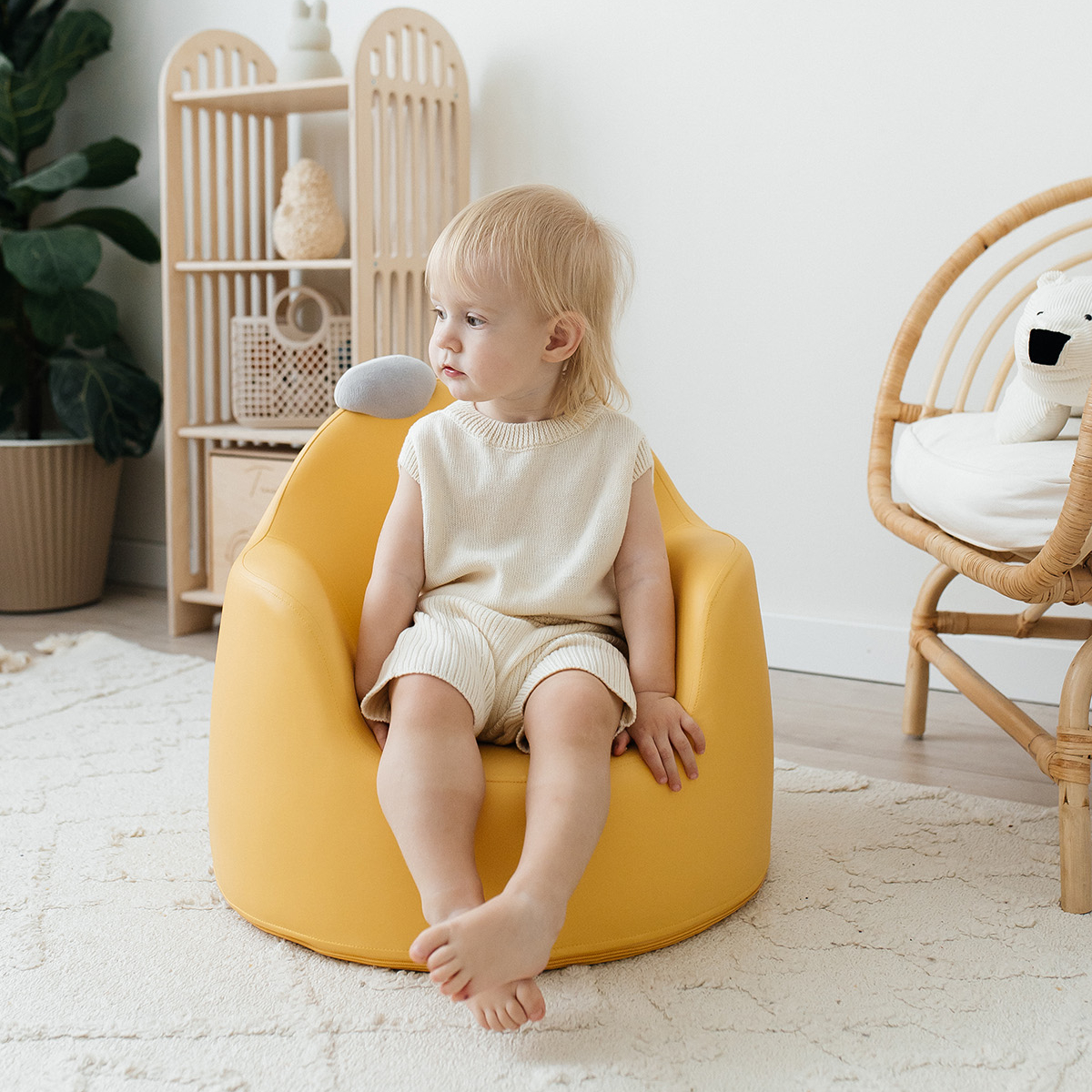 Кресло детское UNIX Kids Bear S уellow - фото 7