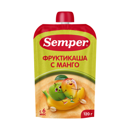 Пюре Semper Каша-мультифрукт пауч с 6 мес 120 г