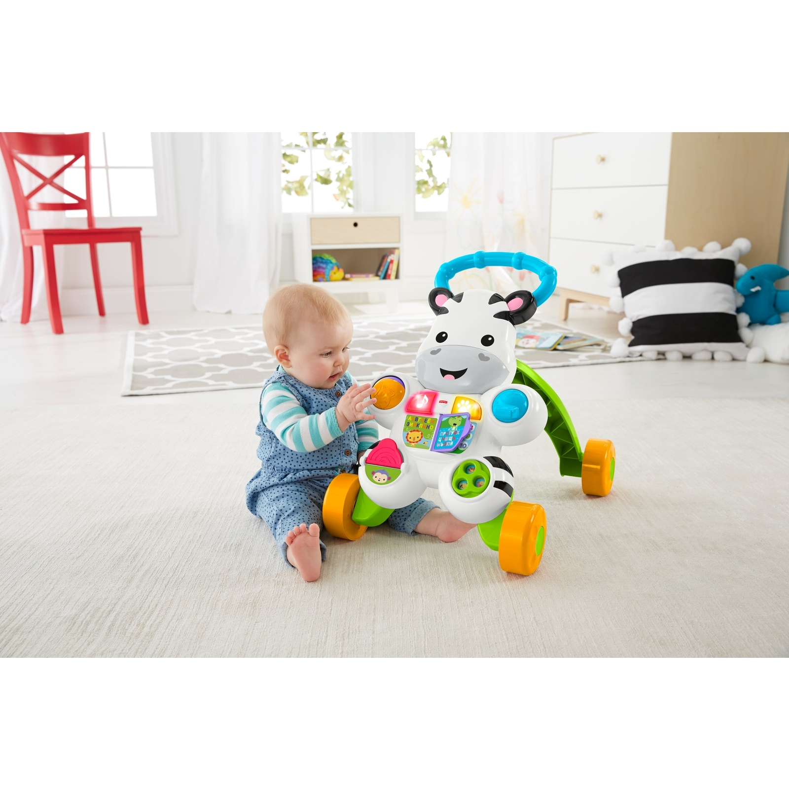 Ходунки Fisher Price Зебра с ручкой - фото 12
