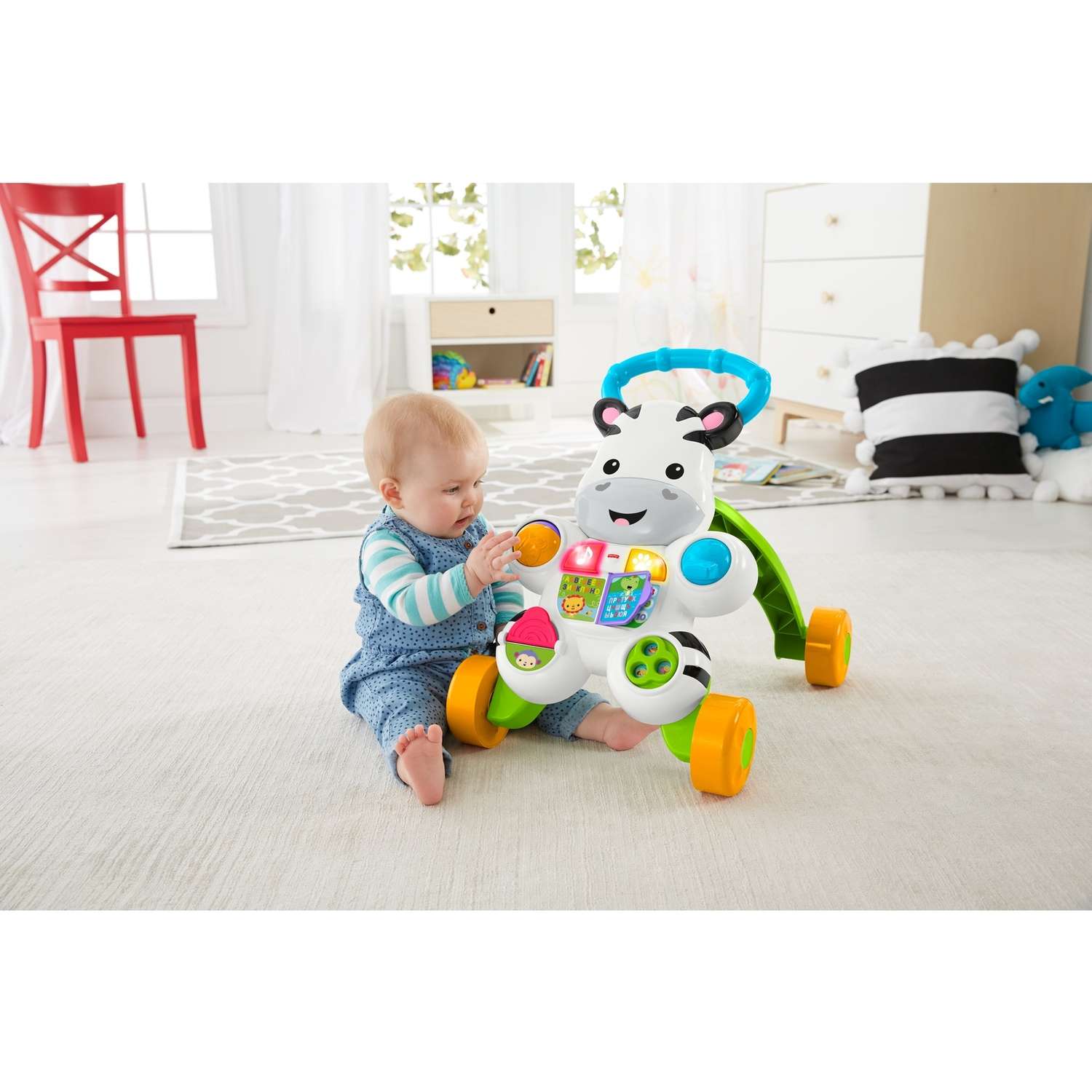 Ходунки Fisher Price Зебра с ручкой - фото 12
