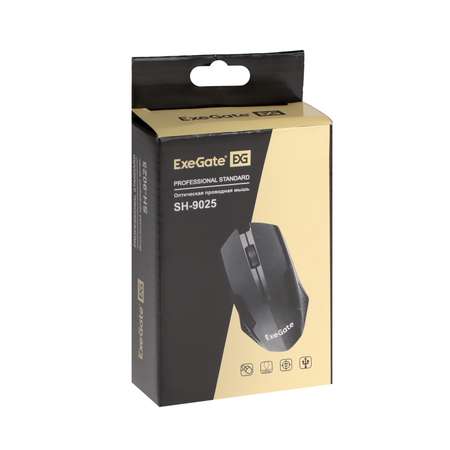 Мышь ExeGate проводная оптическая 1000 dpi USB Чёрная