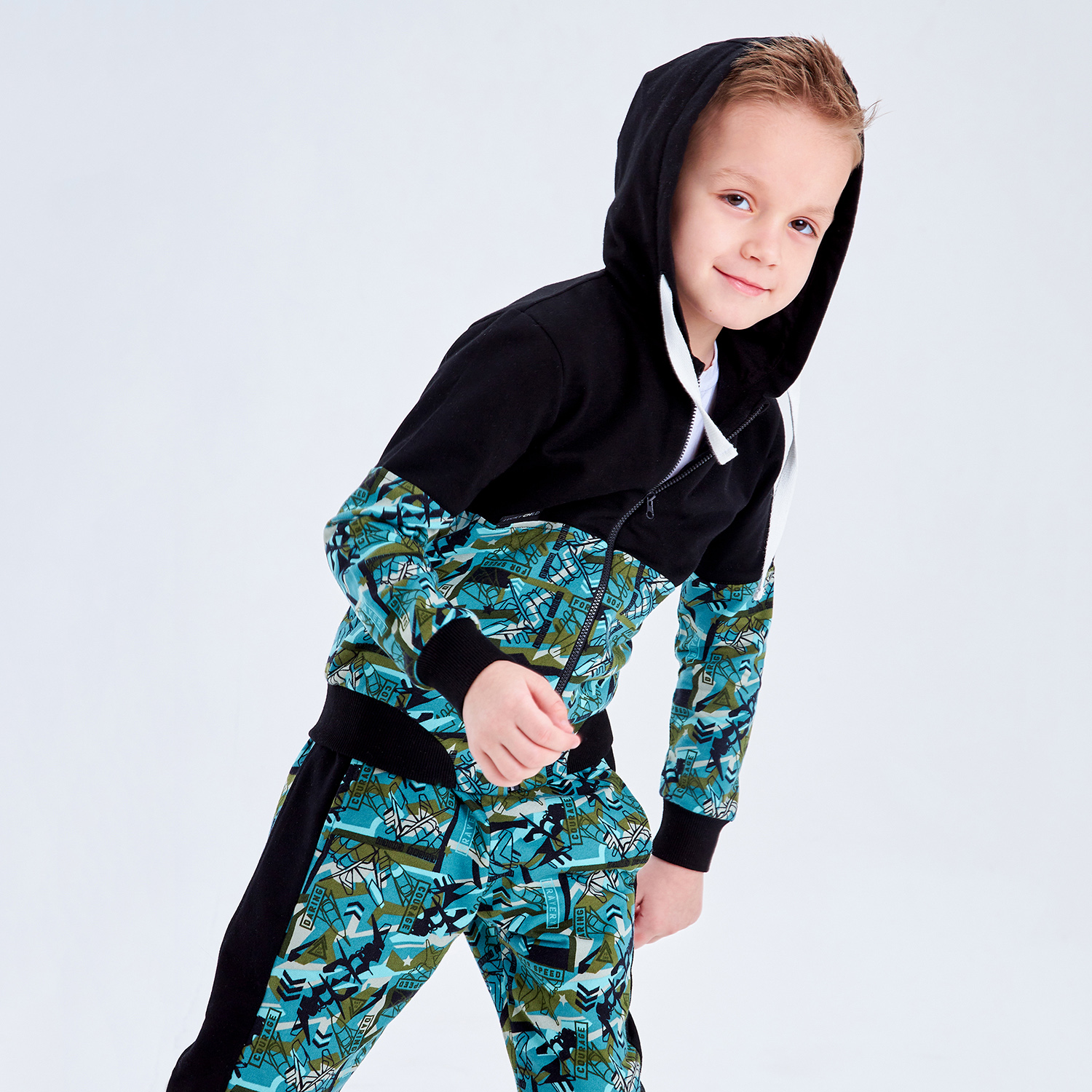 Костюм спортивный Lucky Child 58-43ф/милитари/0-2 - фото 4