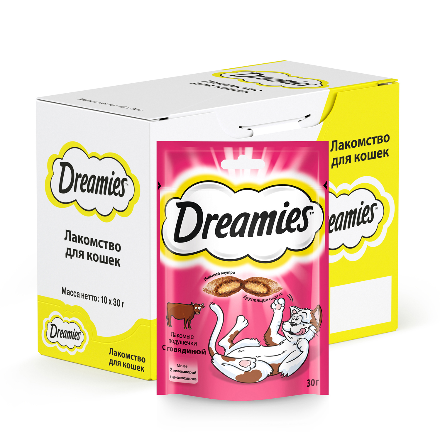 Лакомство для кошек Dreamies подушечки c говядиной 30г - фото 4