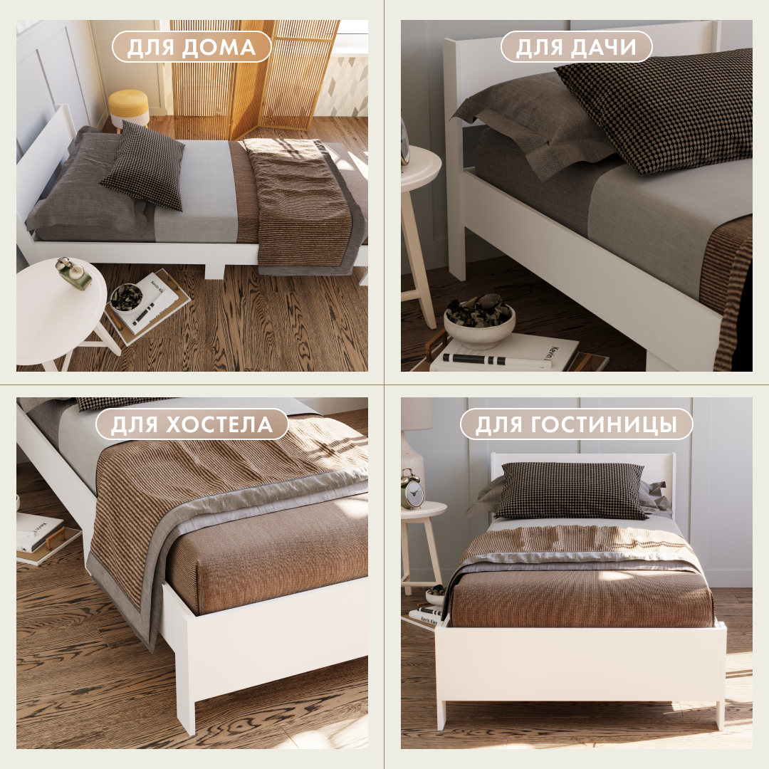 Кроватка детская подростковая Alatoys ЛДСП 90*200 белая - фото 4