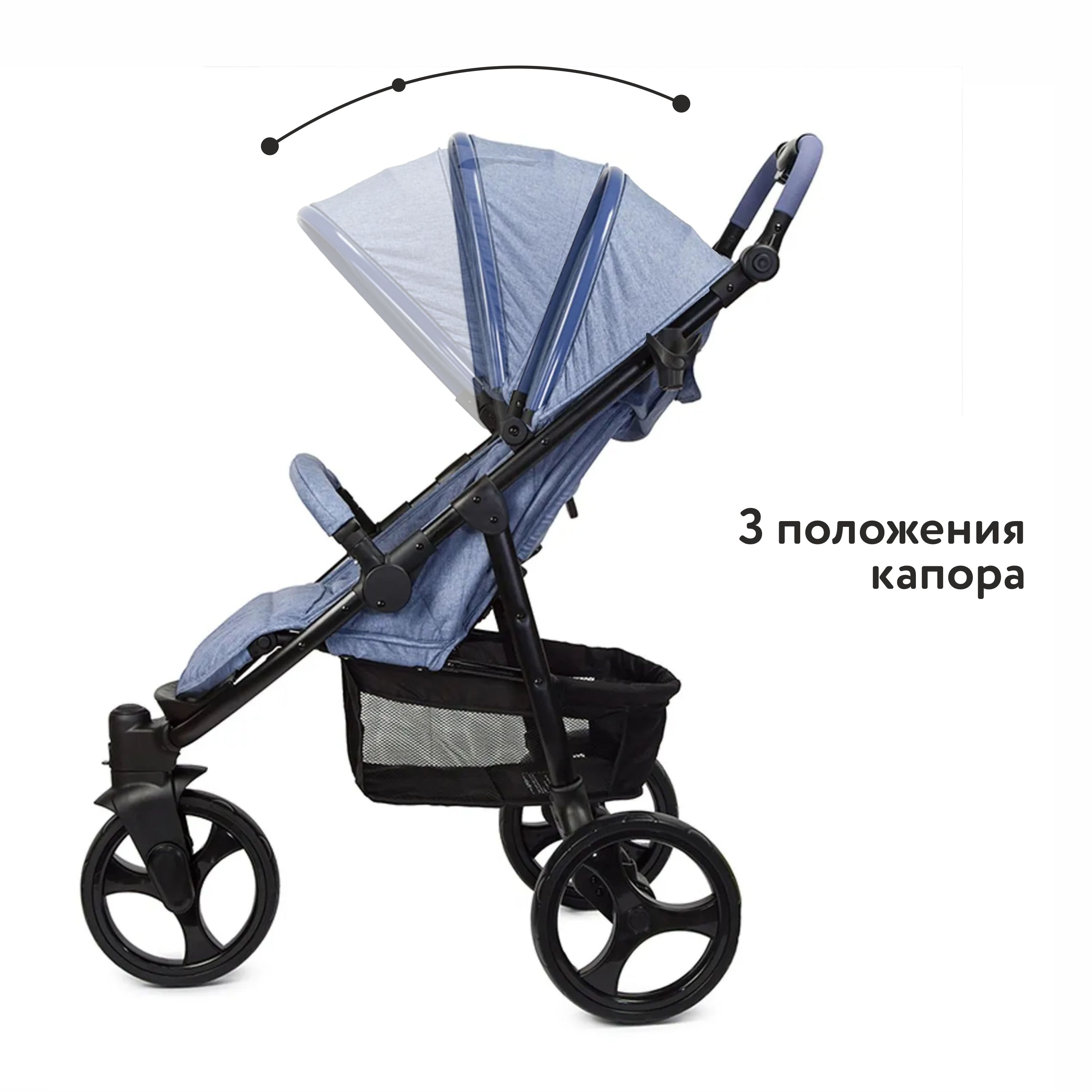 Коляска прогулочная Babyton Trio Denim - фото 3