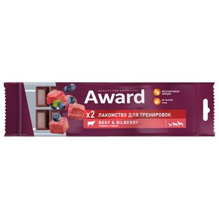 Лакомство для собак и щенков AWARD для тренировок с говядиной и черникой 50г с 3 месяцев
