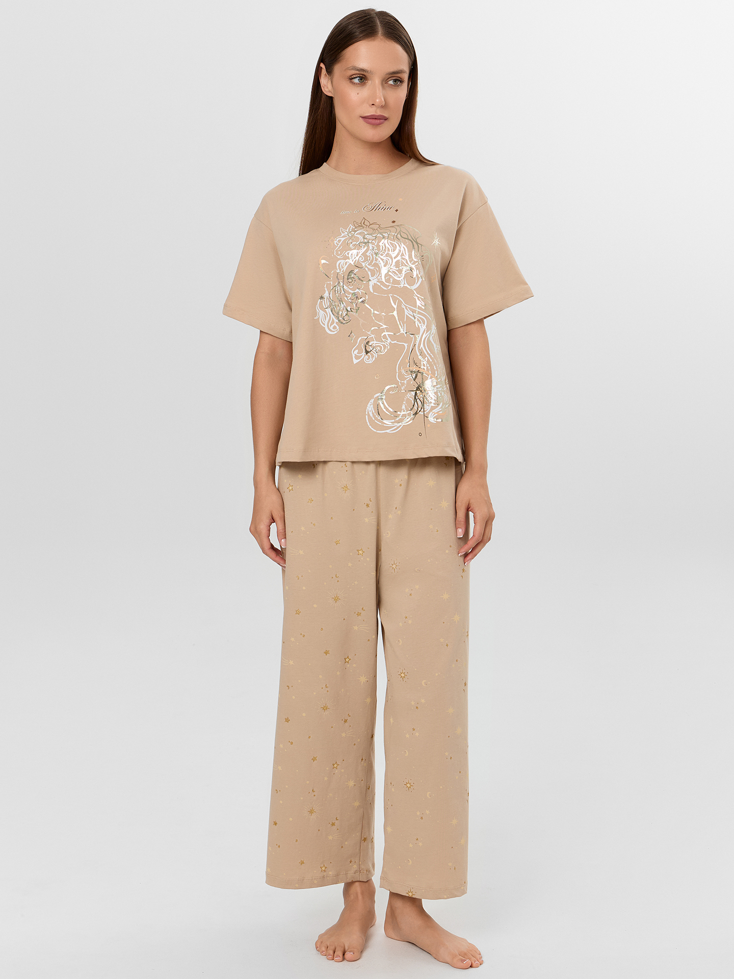Пижама Mark Formelle (Марк Формэль) 592600/песочный +звезды на песочном - фото 1
