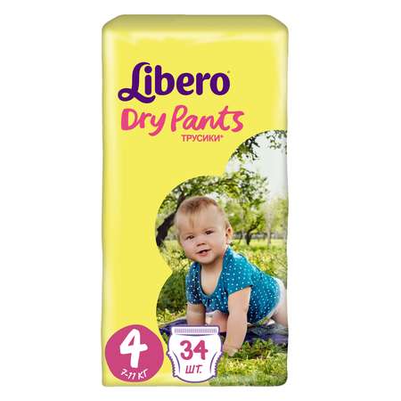 Трусики Libero Dry Pants 4 (7-11 кг) 34 шт.