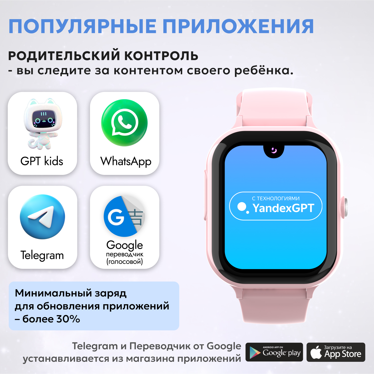 Детские смарт часы 4G + SIM-карта Aimoto Buddy с YandexGPT розовый Amoled 1.78 Видеомониторинг Виртуальный помощник GPS - фото 12