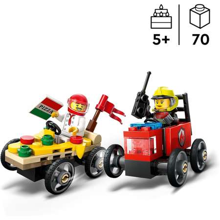Конструктор LEGO City Пицца против Пожарной машины блочный