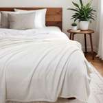 Плед 150х200 см Solo Decorica плотность 260 гр на кровать диван цвет экрю