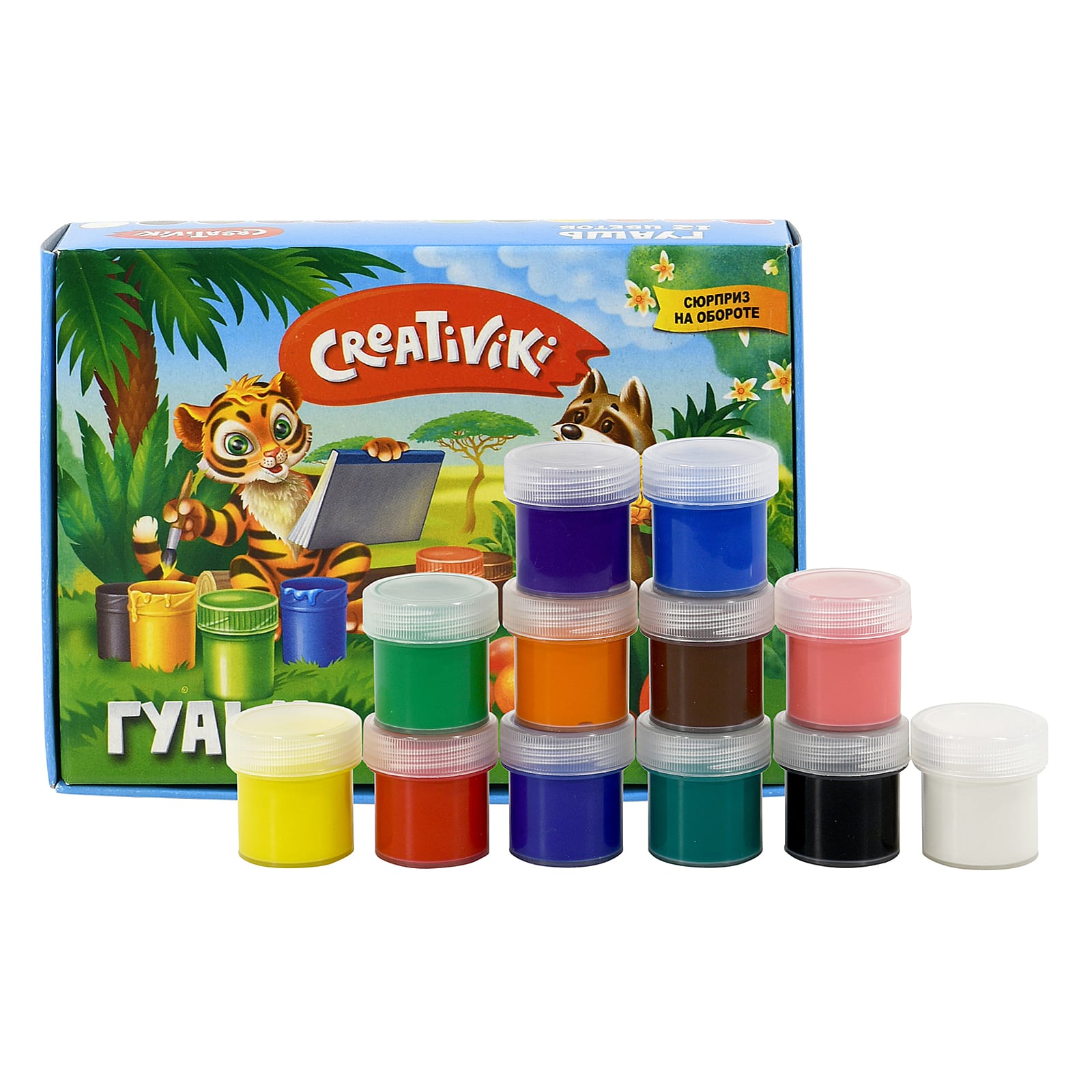 Краски гуашь CReATiViKi 12 цв. - фото 4