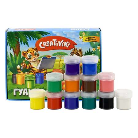 Краски гуашь CReATiViKi 12 цв.