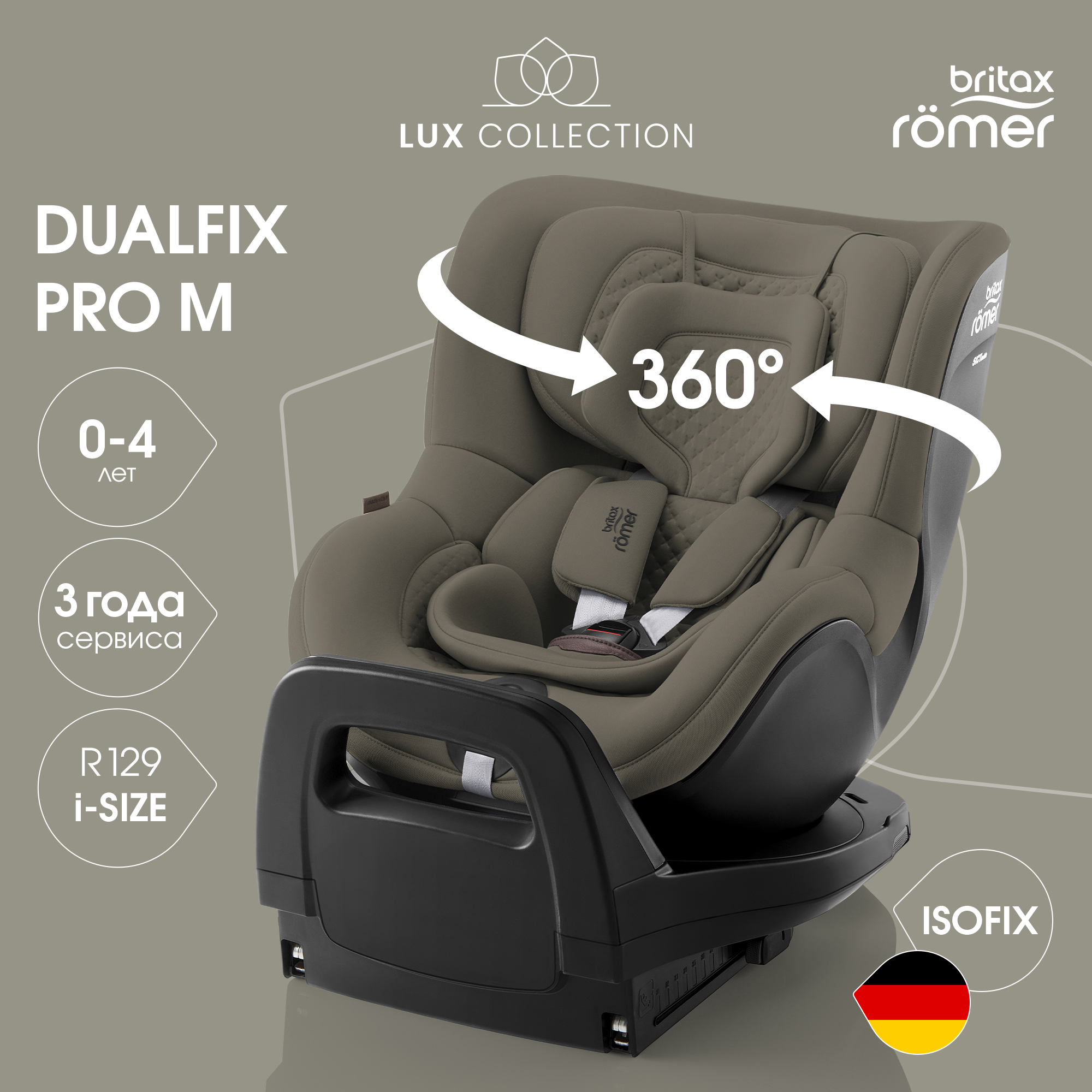 Автокресло Britax Roemer Dualfix Pro M Lux Urban Olive Isofix 0+/1 (0-18 кг) хаки - фото 1