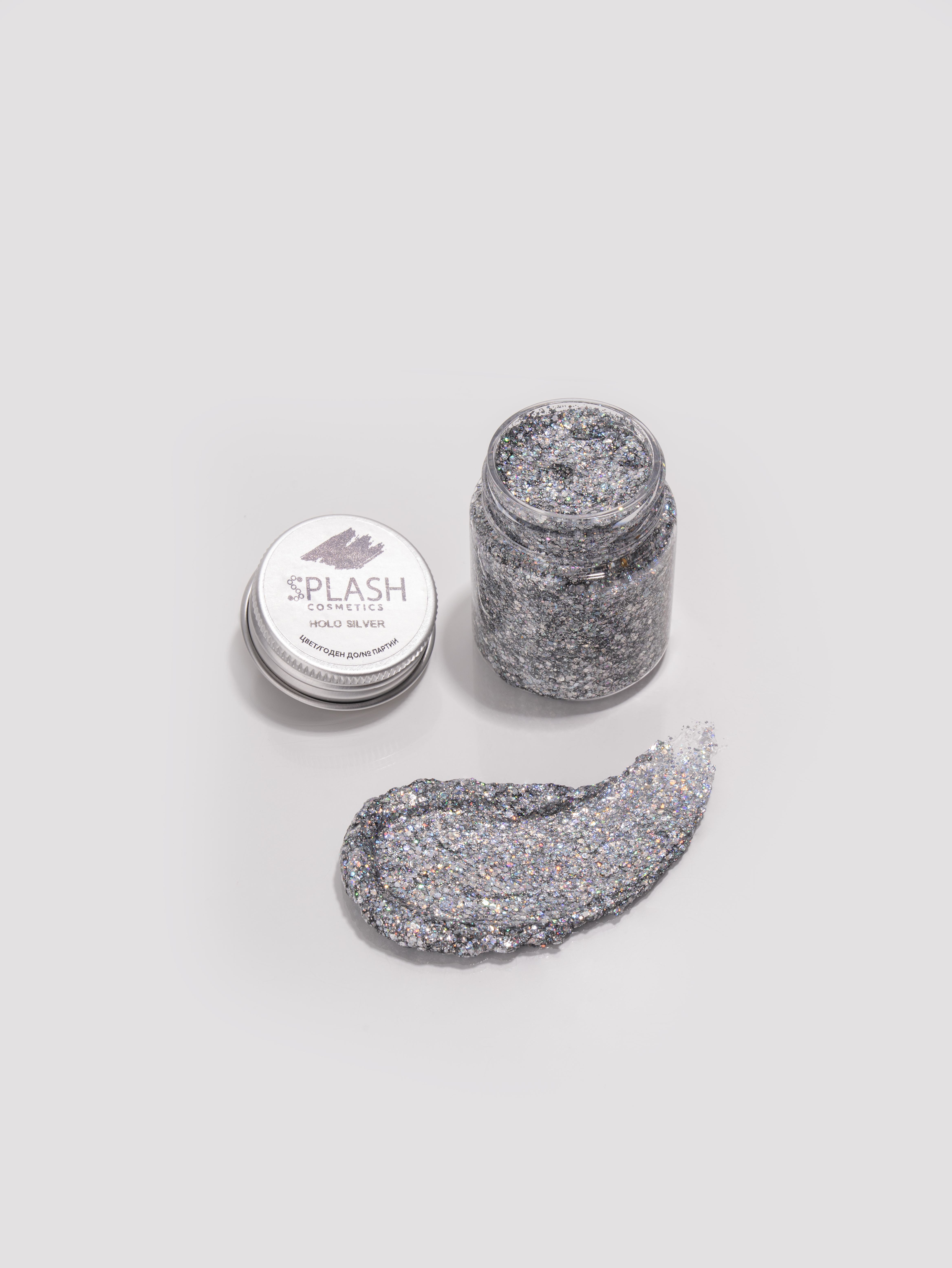 Глиттер-гель блестки SPLASH Holo SILVER - фото 1