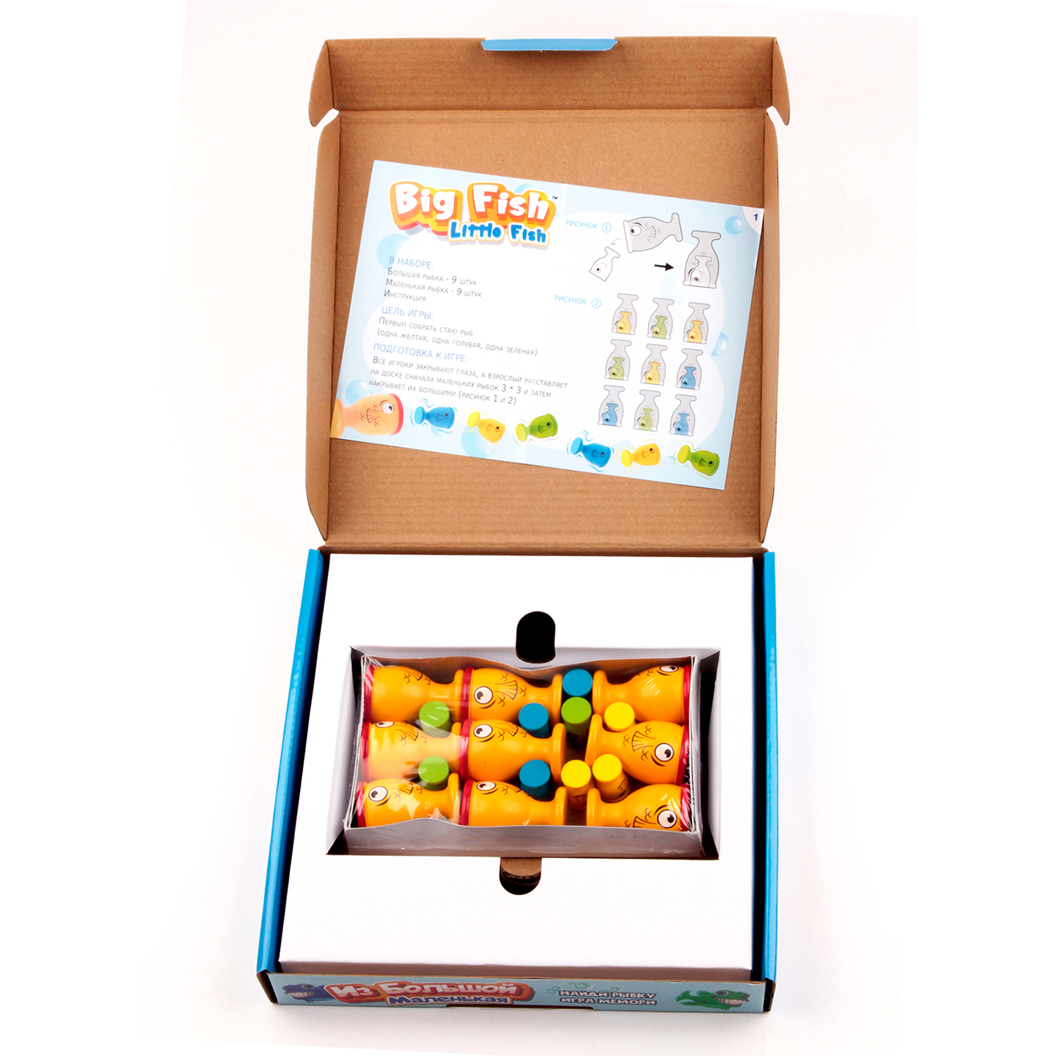 Игра настольная TREE TOYS из дерева Big Fish Little Fish Из Большой Маленькая - фото 7
