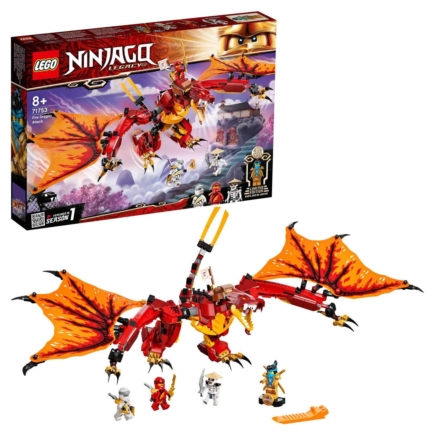 Конструктор LEGO NINJAGO Атака огненного дракона блочный - фото 1
