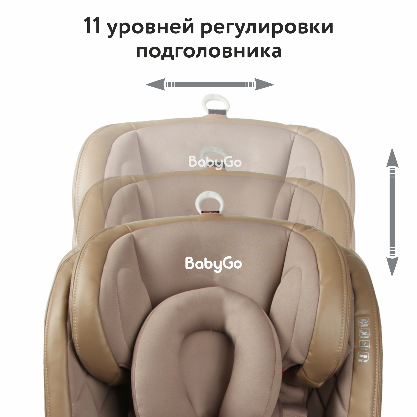 Автокресло BabyGo Multi-Stage New Isofix 0+/1/2/3 (0-36 кг) бежевый - фото 6
